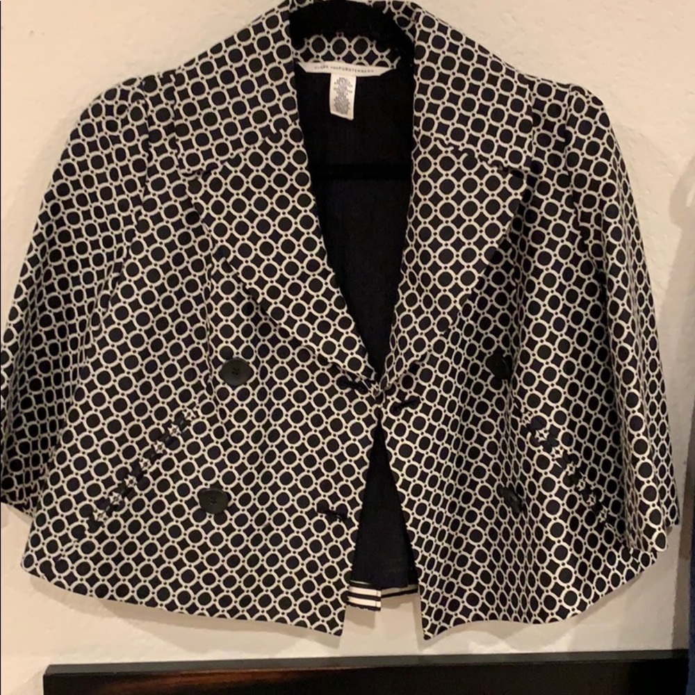 Diane von Furstenberg quarter sleeve crop jacket.